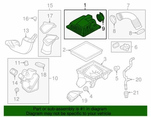 Genuine GM 2011-2012 Chevrolet Cruze LS 1.8L L4 Air Cleaner Upper Cover 13472806 - Image 2 of 2