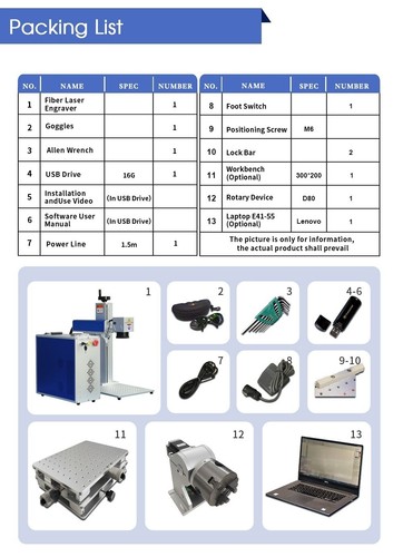 SFX 50W JPT Fiber Laser Engraver D80 Rotary Axis ncluded 110v Fiber Laser Marker - Picture 10 of 12