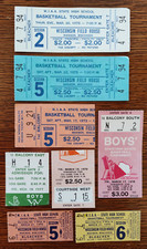 8 - 1970's WIAA Wisconsin State Boys Basketball Tournament Ticket Stubs EX++