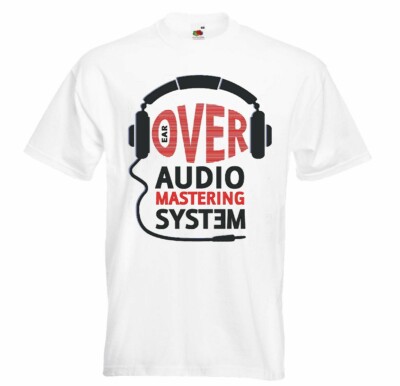 T-Shirt OVER AUDIO SYSTEM KOPFHÖRER TECHNO JAZZ FUNKY SOUL TRANCE FESTIVAL HOUSE