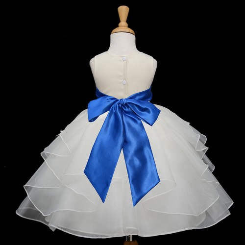 DESFILE ORGANZA VESTIDO FLOR NIÑA COMUNIÓN BAUTISMO PASCUA VACACIONES CUMPLEAÑOS NIÑOS - Imagen 18 de 41