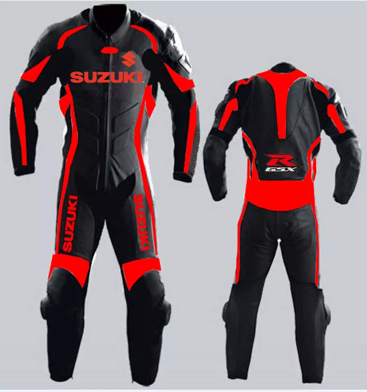Suzuki Motorcycle Motorbike Racing Riding Suit Men Leather
