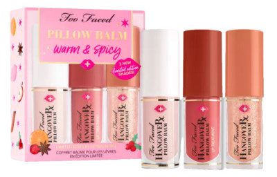 Too Faced Warm & Spicy Hangover Pillow Balm Lip Balm Limited Edition Trio Set