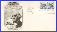 USA5 #1304 U/A FLEETWOOD FDC STR2  George Washington