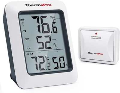#ad #ad Thermopro TP60 Digital Hygrometer Indoor Outdoor Thermometer Wireless 500F Range $23.99