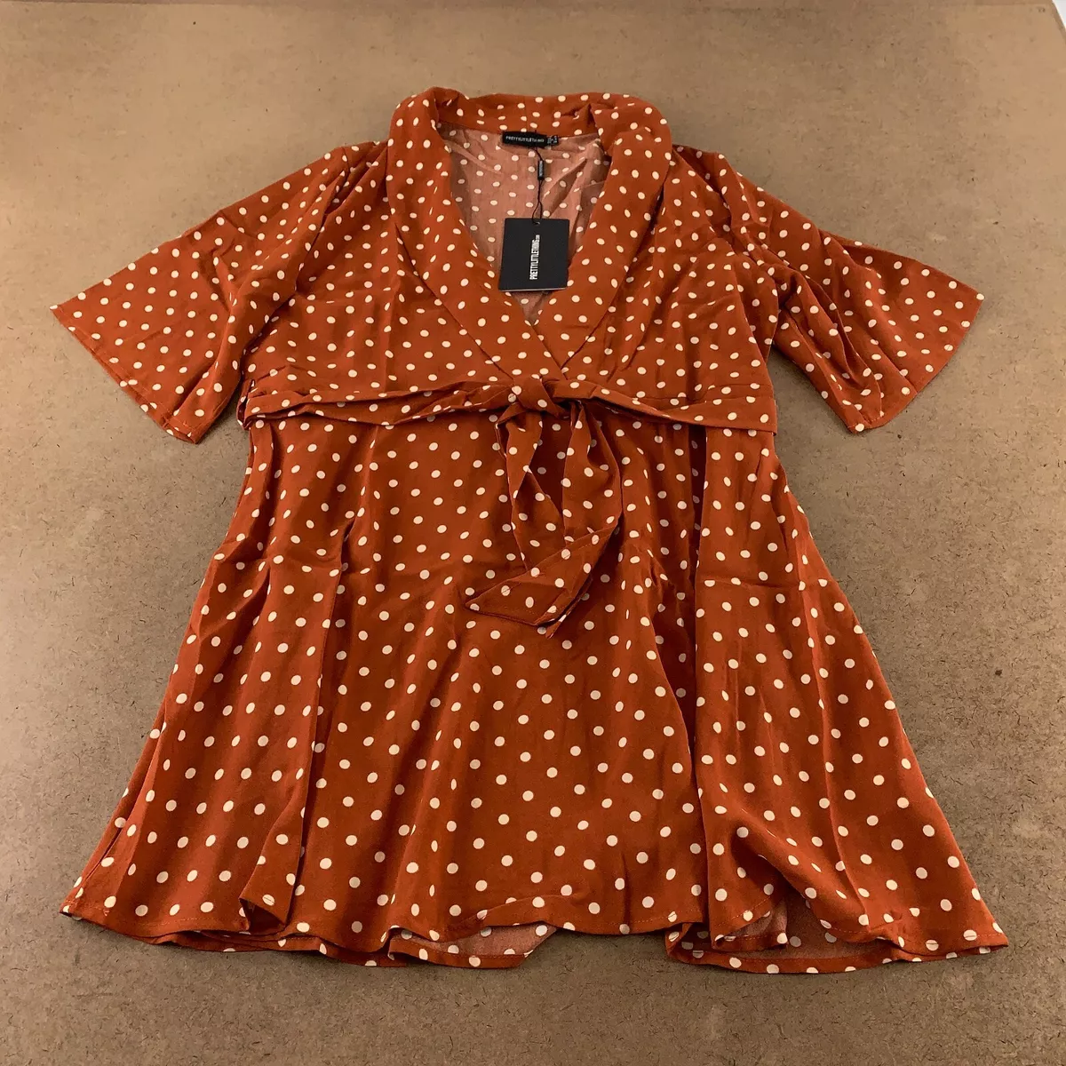 Pretty little thing top red polka dot dress