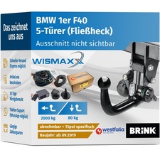 ANHÄNGERKUPPLUNG für BMW 1er F40 ab 19 vert. abnehmbar BRINK +13pol E-Satz SPEZ