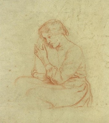 Harry Robert Mileham (1873-1957) - Red Chalk Drawing - Study Of A Seated Lady