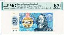State Bank Czechoslovakia 20 Korun 1988  PMG  67EPQ