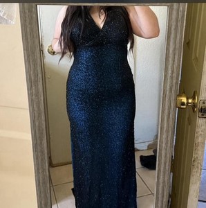 ebay blue prom dress Blue Tulle Long A-Line Prom Dress, Blue Spaghetti Straps Party Dress w main image 1