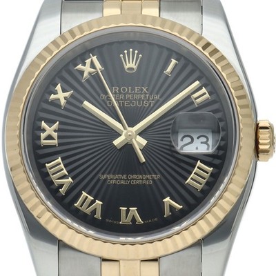ROLEX Datejust 36 Herrenuhr Jubilee Sunbeam Zifferblatt 116233(D) K18YG /...