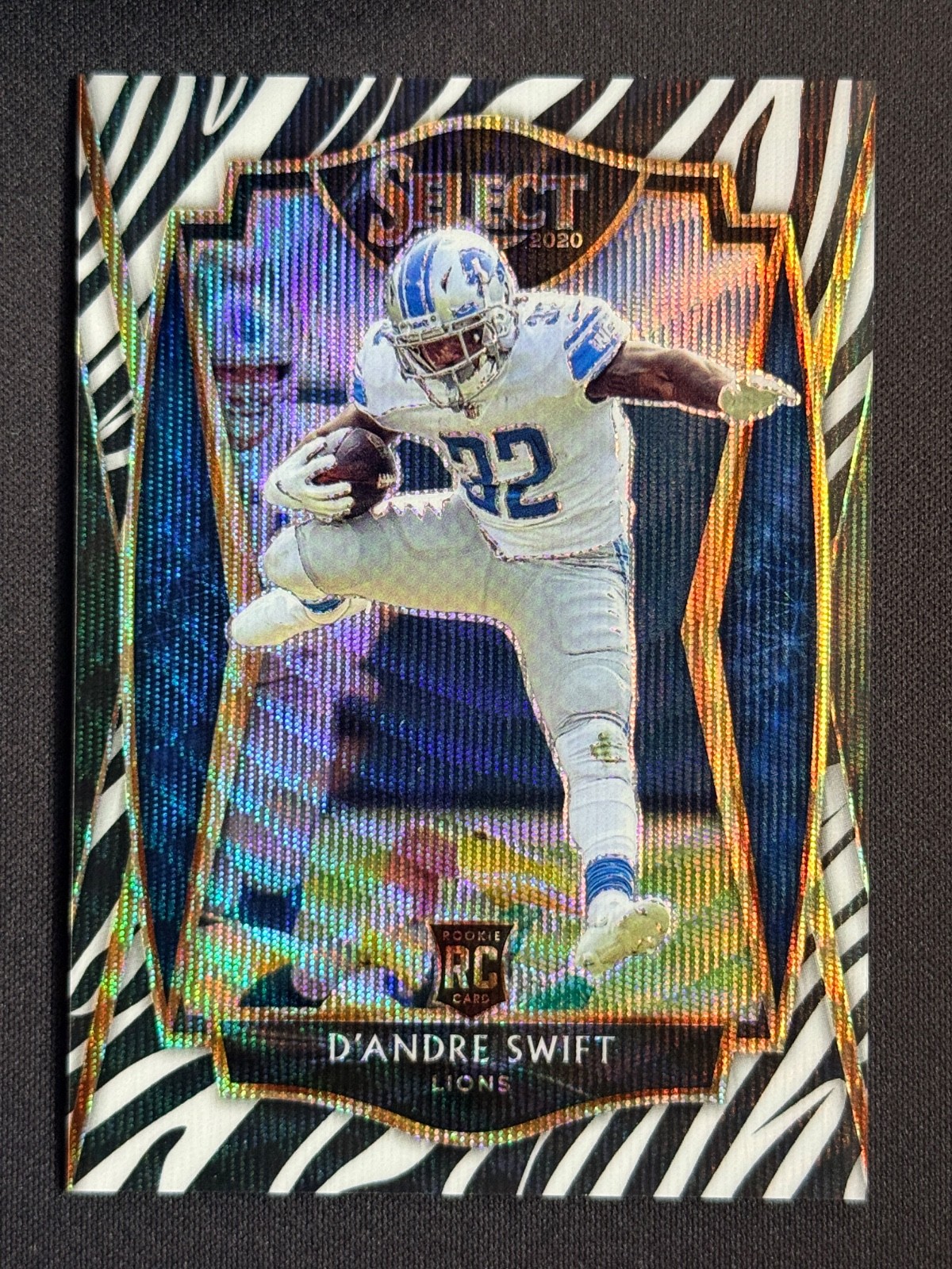 D'Andre Swift 2020 RC Premier Level Zebra Wave Prizm Panini Select Football #151