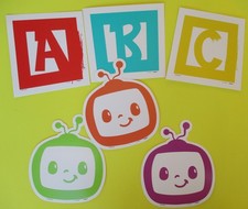 Cocomelon cardstock Decorations A, B, C 6 pieces Birthday