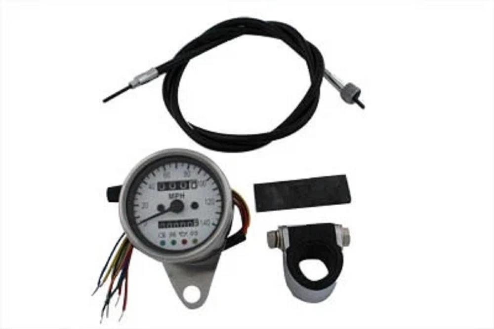 V-Twin Mini 60mm Speedometer with 2:1 Ratio fits Harley Davidson 39-0550
