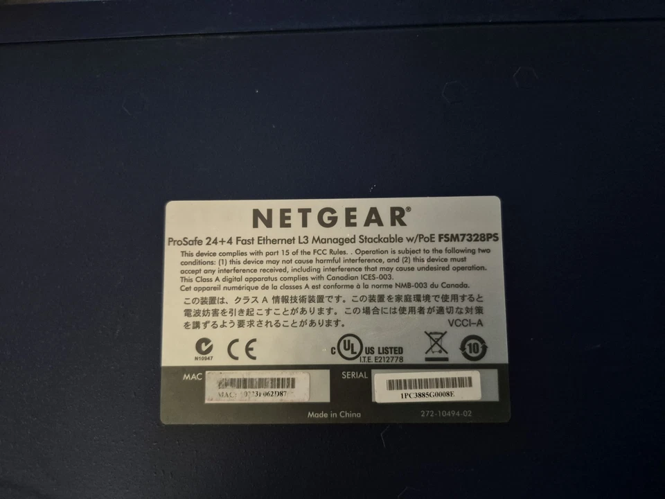 NetGear  ProSafe (FSM7328PS) 24-Ports External Switch Managed stackable - Image 3 of 4