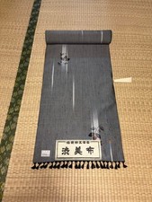 Kimono Tsumugi Cloth Gray ground Kasuri pattern Shibubifu