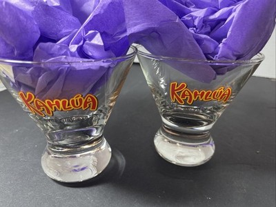 Set of 2 Kahlua 4'' Flared Cocktail Bar Glass The Everyday Exotic Weighted Bottom