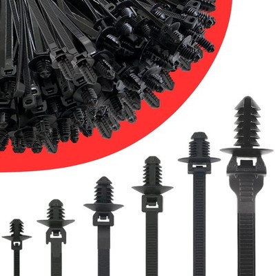 60Pcs Nylon Universal Cable Tie with Buckle Push Mount Zip Tie Mount ChristmasTr