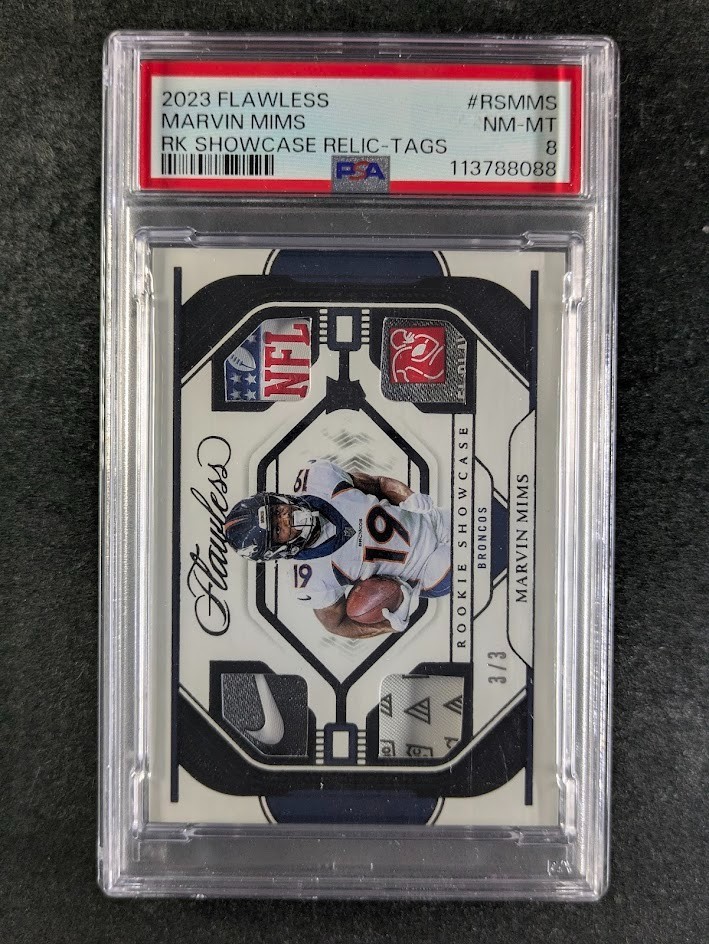 Marvin Mims Panini Flawless Rookie Showcase Relics #RSMMS Tags