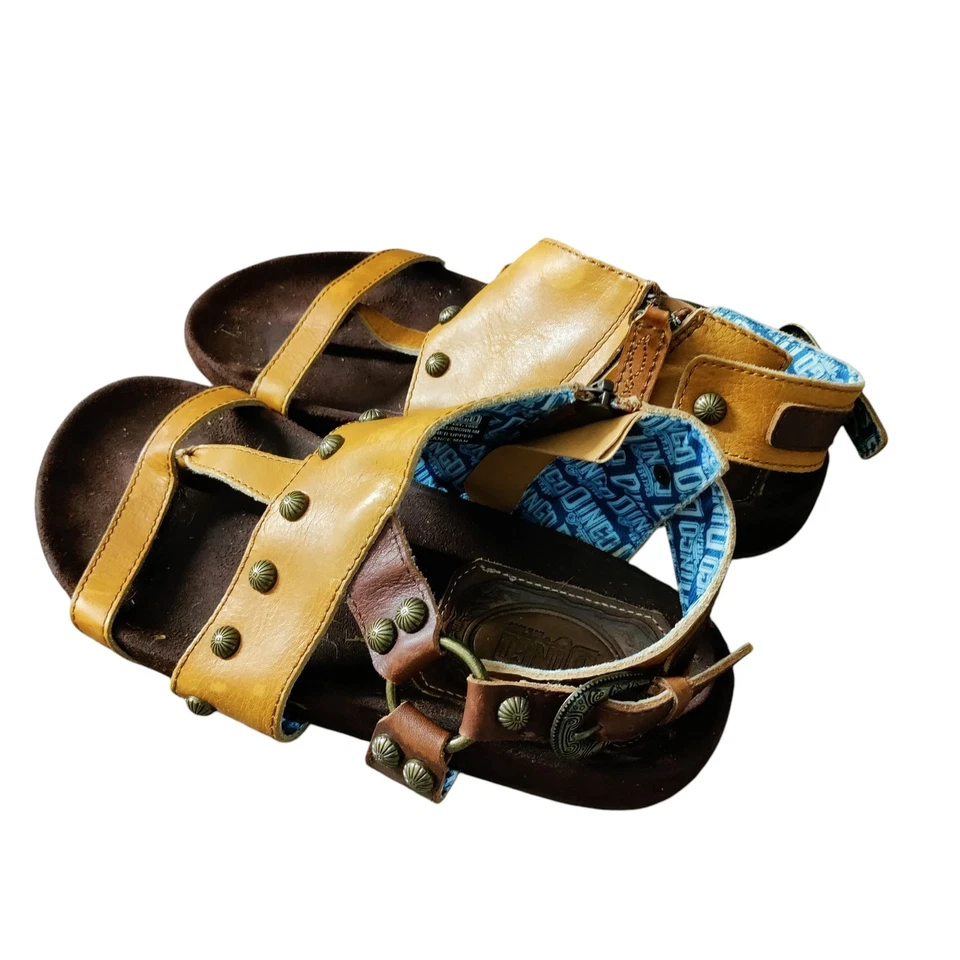 Sandalias Dingo Gamuza Cepillo Salvia Marrón Para Mujer 8 Western Cuero Hebilla Foto 3 de 4