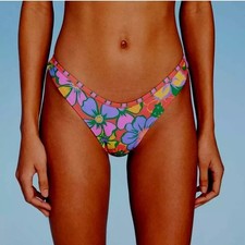 Women's Low-Rise Ultra High Leg Super Cheeky Bikini Bottom - Wild Fable Floral L