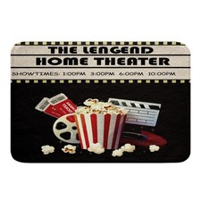 Vintage Cinema Ticket Bath Mats for Bathroom Movie Theater Theme Bathroom Rug...