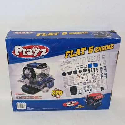 Playz Flat 6 Model Engine Building Kit, 320 Parts, Stem Toy, 39110, SEALED