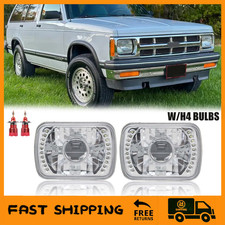 Pair For 82-93 1982-1993 Chevy S10 Blazer Gmc S15 7x6 5x7 Led Halo Headlights