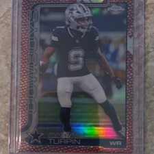 Topps 2025 Chrome Rookie KaVontae Turpin #84 Dallas Cowboys NFL Football Card. rookie card picture