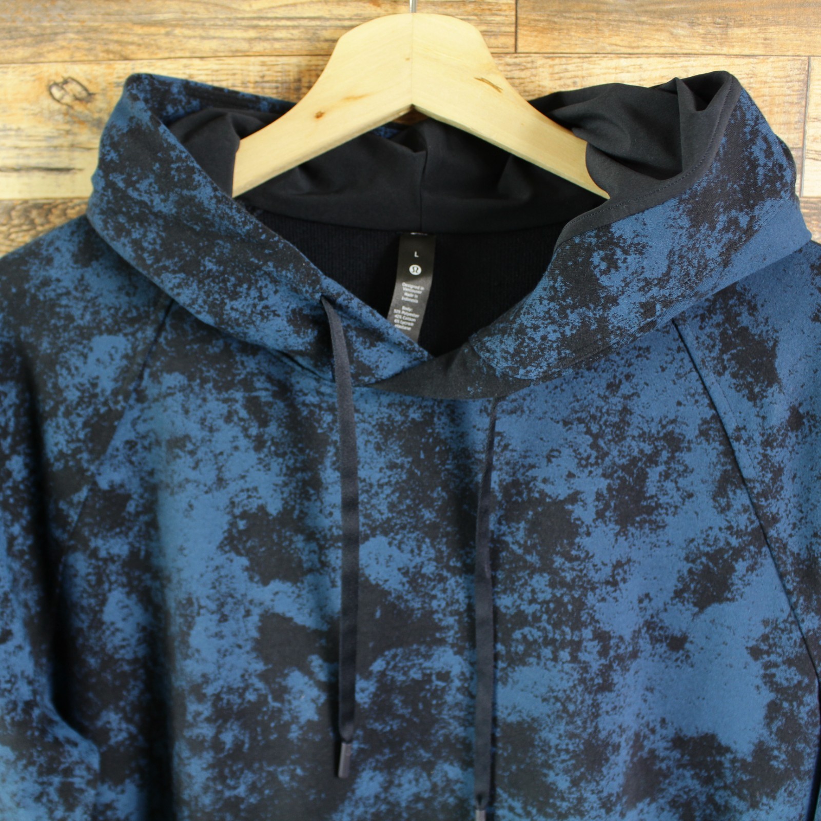 Lululemon City Sweat Pullover Camo Hoodie Mens L Green Black Sweatshirt image 2