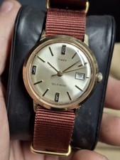 Timex Viscount 1970 Gold Tone Mens Vintage 1970s Automatic Self Winding Watch