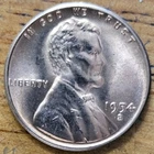 1954 S  Lincoln Wheat One Cent 1c Coin Red BU #AB761