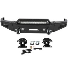 For 2014-2015 Chevy Silverado 1500 With Winch Plate Led Light Front Bumper