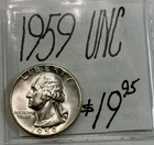 1959 Washington Silver Quarter UNC! ENN Coins