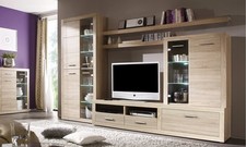 Wohnwand Anbauwand CAN CAN in Eiche Sonoma, inkl. LED-Beleuchtung