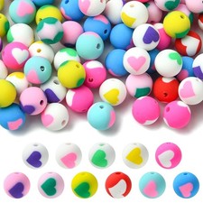 100pcs Sports Ball Beads,Football Polymer Soft Clay Spacer Beads for DIY