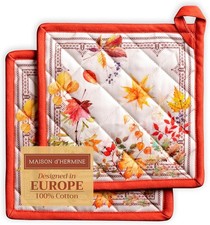 Maison d' Hermine Pot Holders Set 100% Cotton Heat Resistant Potholders 20 cm x