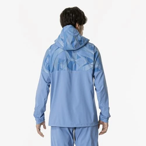 Camiseta de treinamento Mizuno MUGEN GRAPHIC stretch cruz com capuz unissex específica para jogador - Imagem 2 de 4