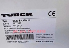 1PCS Brand New TURCK BL20-E-4AO-U/I 6827328 Gateway Module Fast shipment