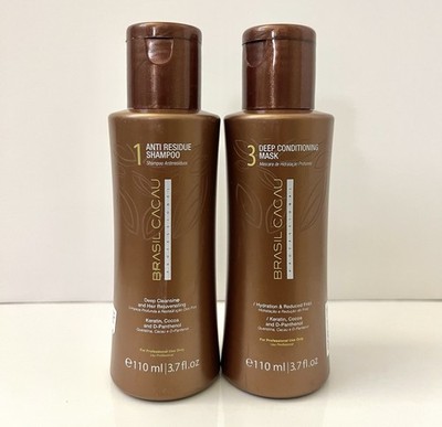 Brasil Cacau Step 1 ANTI residue Shampoo Step 3 Deep Conditioning Mask