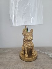Bulldog Francés Perro Lámpara Dorada Lámpara de Mesa Escritorio Luz Nueva