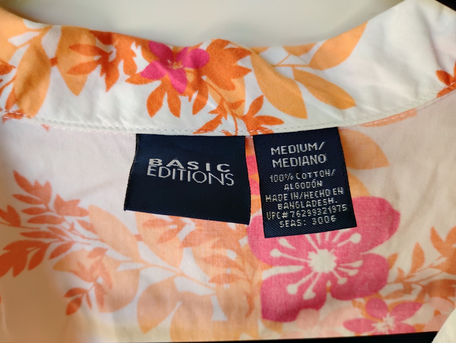 BASIC EDITIONS Pink Orange Flower Sleeveless Blou… - image 3