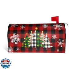 Giwawa Christmas Tree Mailbox Cover - Magnetic Red Black Buffalo 