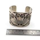 Signed Wallie Sekayumptewa Hopi Sterling Overlay Cuff Bracelet #S4993-5 — photo 7
