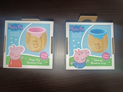 Peppa Pig George Bambus Bambus Kleinkind Tassen X2 BRANDNEU 150ml pro Tasse Sommer 