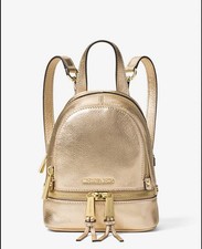 Michael Kors Small Metallic Leather Backpack