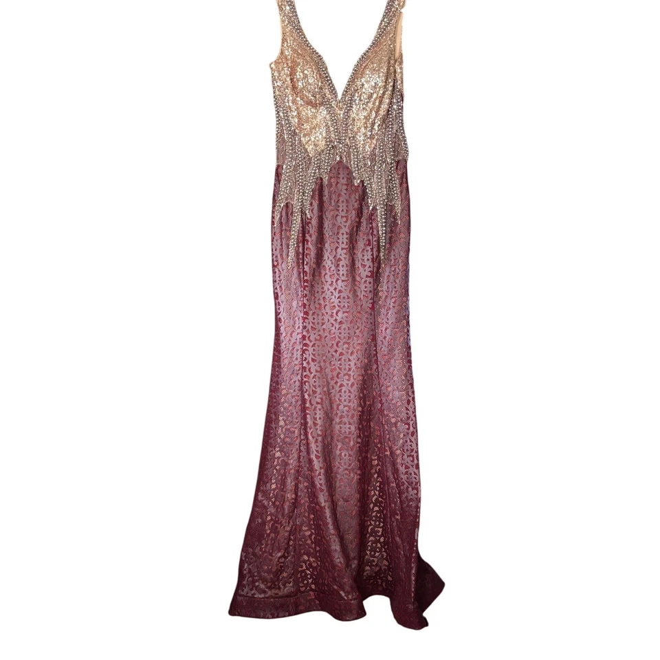 Lore size 6 Vintage Beaded Gown Maxi Dress Event Statement Sweetheart Sweet 16 - Image 4 of 4