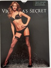 Victoria's Secret Pin Dot Thigh High Stocckings Black/Noir/ Negro Size: B