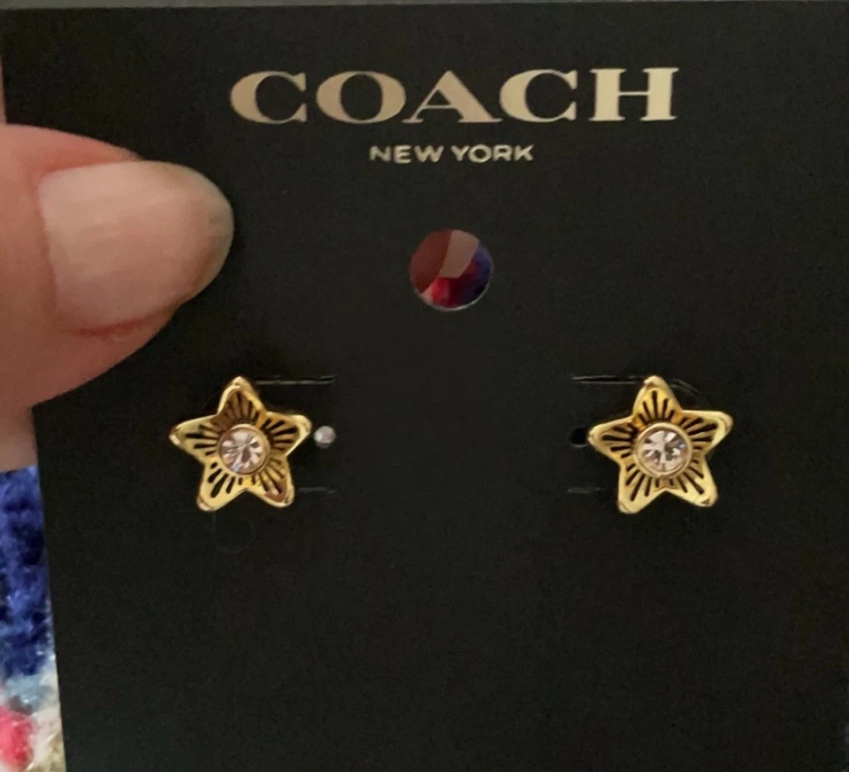 COACH - Beautiful Wildflower Stud Earrings  - GOLD NWT - Image 3 of 4