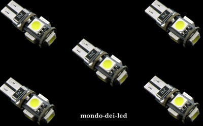 2x lampada luci posizione t10 10 SMD 10 LED hyper led ROSSO auto moto altro